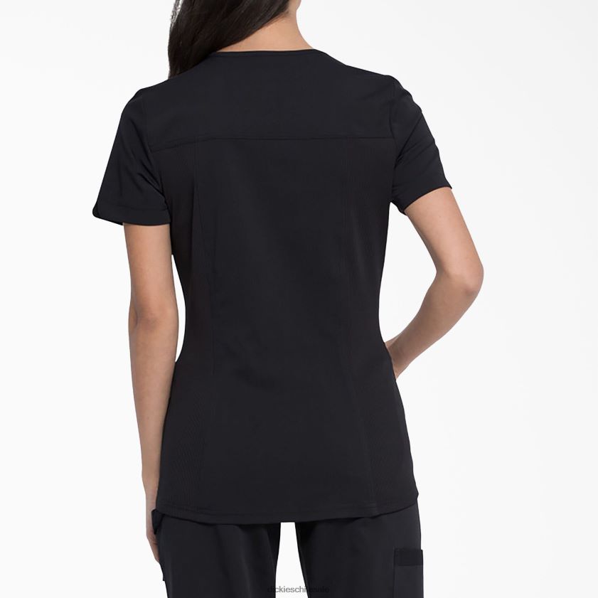 negro (negro) mujer blusa médica balance con efecto cruzado Dickies vestir X4H0F2536