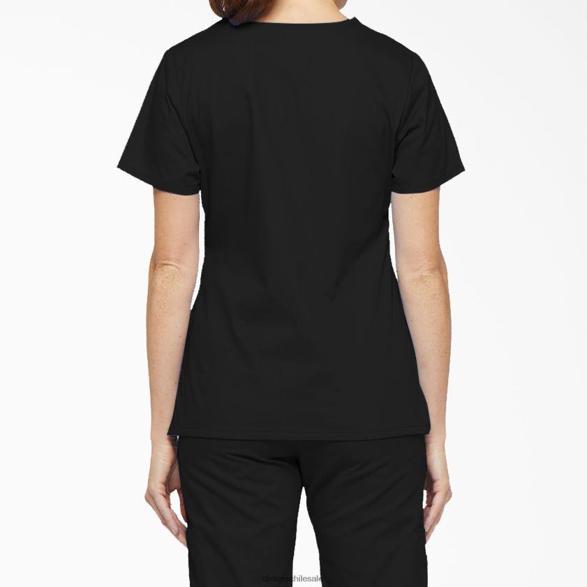 negro (negro) mujer blusa médica con efecto cruzado de la firma eds Dickies vestir X4H0F2612