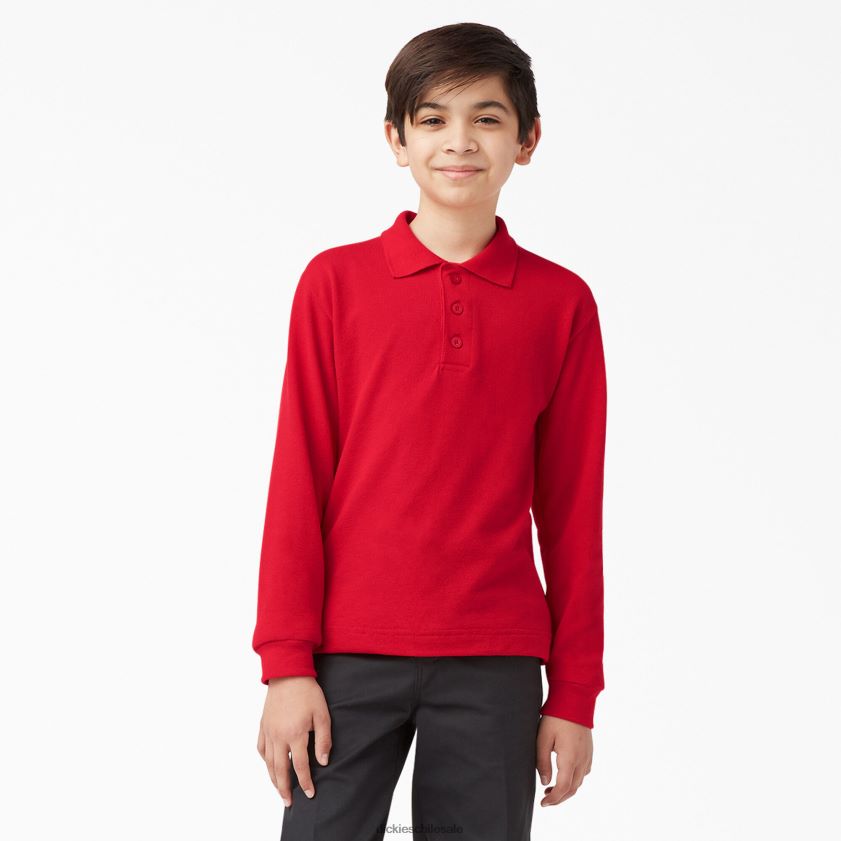 rojo manzana (lr) niños polo de manga larga de piqué Dickies vestir X4H0F2698