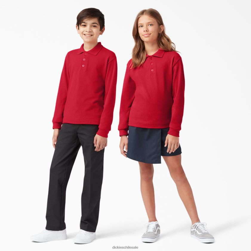 rojo manzana (lr) niños polo de manga larga de piqué Dickies vestir X4H0F2698