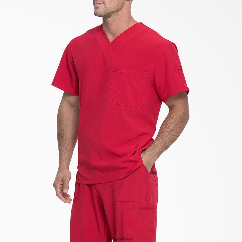 rojo (rd) hombres blusa médica eds essentials con cuello en v Dickies vestir X4H0F1334