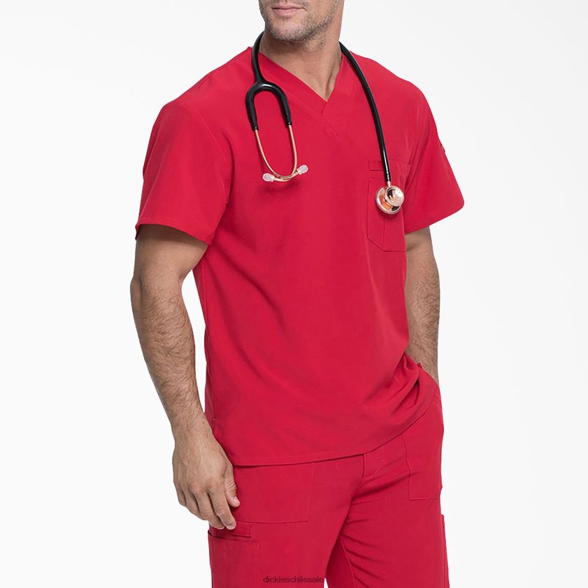 rojo (rd) hombres blusa médica eds essentials con cuello en v Dickies vestir X4H0F1334