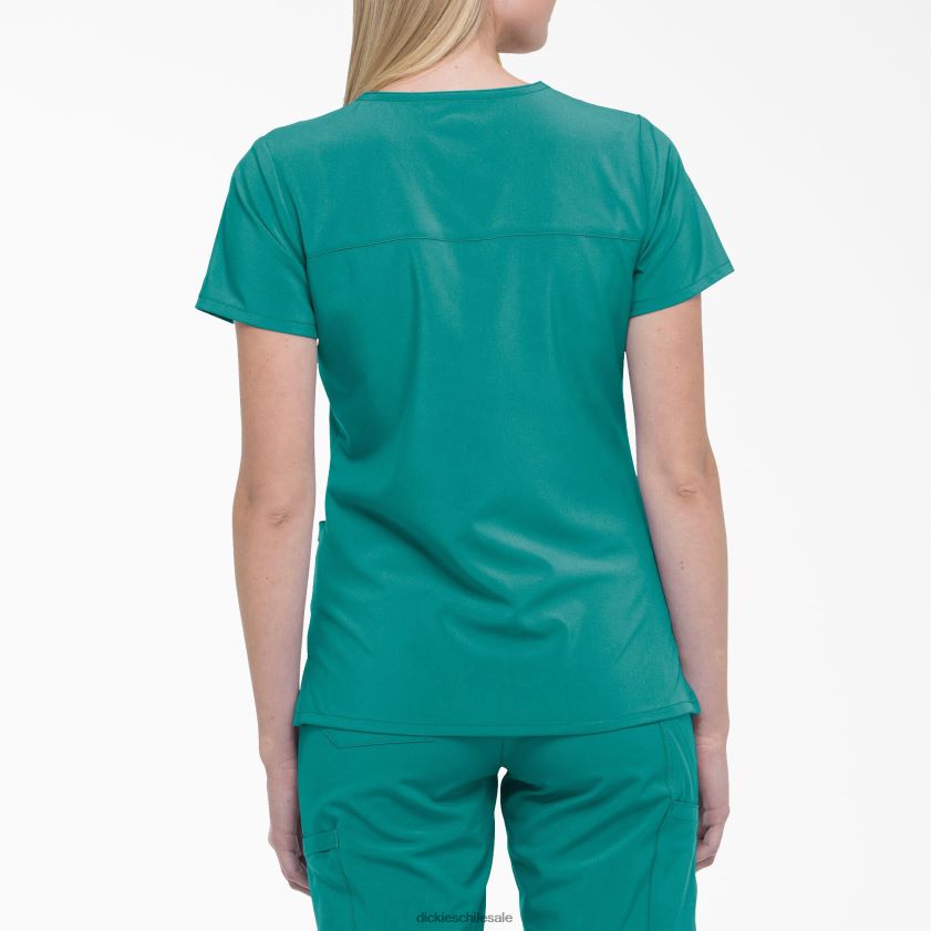 verde azulado (dtl) mujer Blusa médica eds essentials con efecto cruzado Dickies vestir X4H0F2636