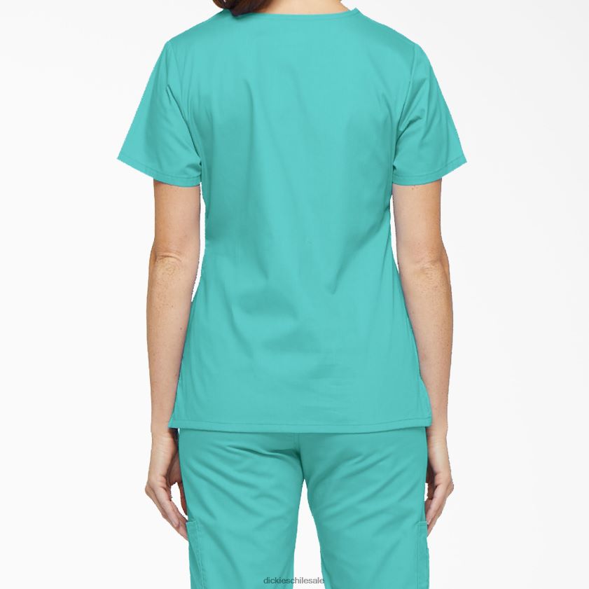 verde azulado (dtl) mujer blusa médica con efecto cruzado de la firma eds Dickies vestir X4H0F2615