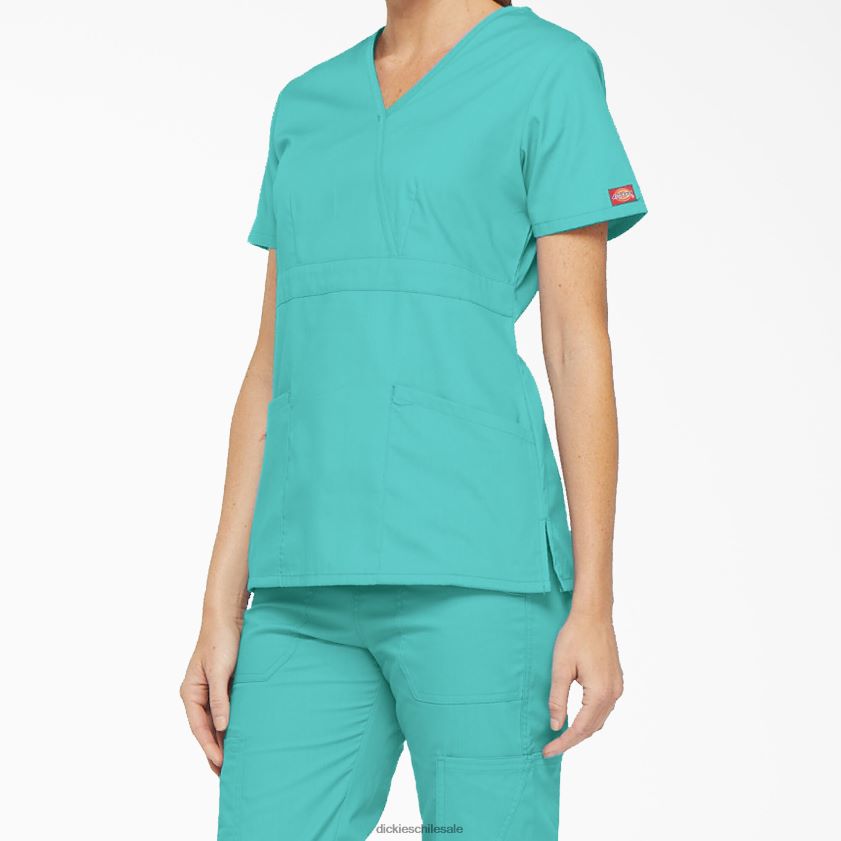 verde azulado (dtl) mujer blusa médica con efecto cruzado de la firma eds Dickies vestir X4H0F2615