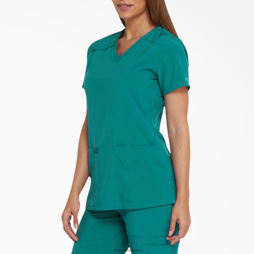 verde azulado (dtl) mujer blusa médica eds essentials con cuello en v Dickies vestir X4H0F2447