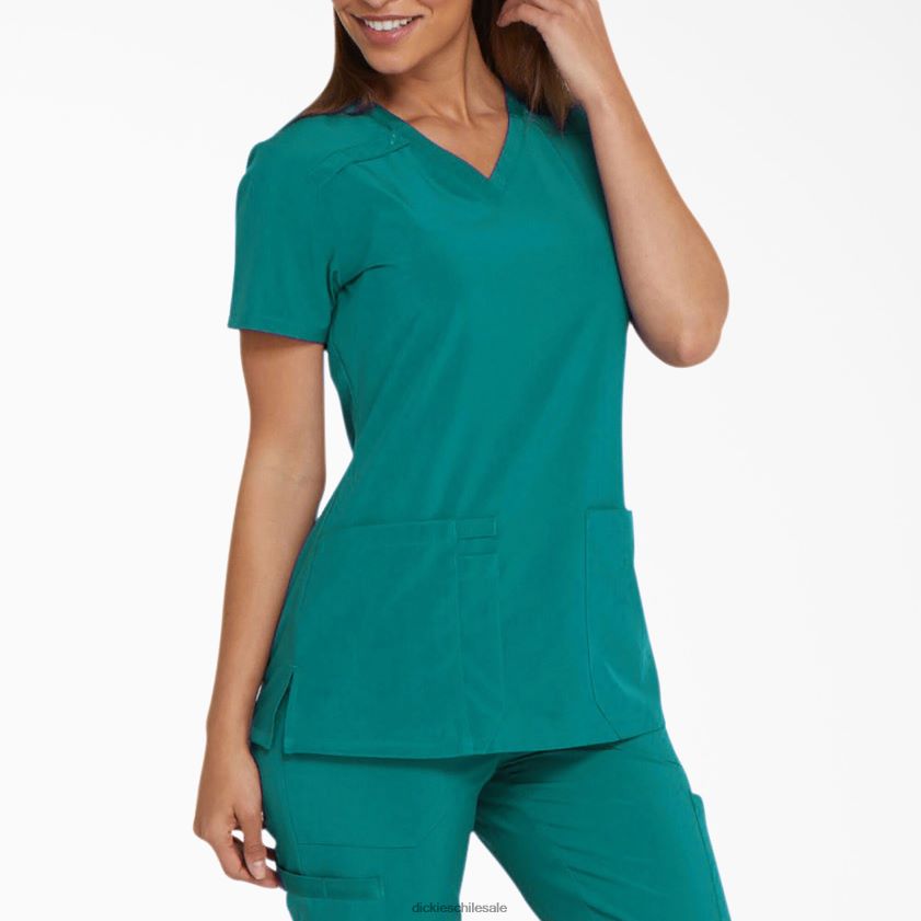 verde azulado (dtl) mujer blusa médica eds essentials con cuello en v Dickies vestir X4H0F2447