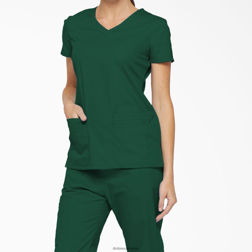 verde cazador (htr) mujer Blusa médica con cuello en V y ranura para bolígrafo de la firma eds Dickies vestir X4H0F2416
