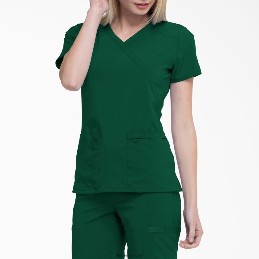 verde cazador (htr) mujer Blusa médica eds essentials con efecto cruzado Dickies vestir X4H0F2639