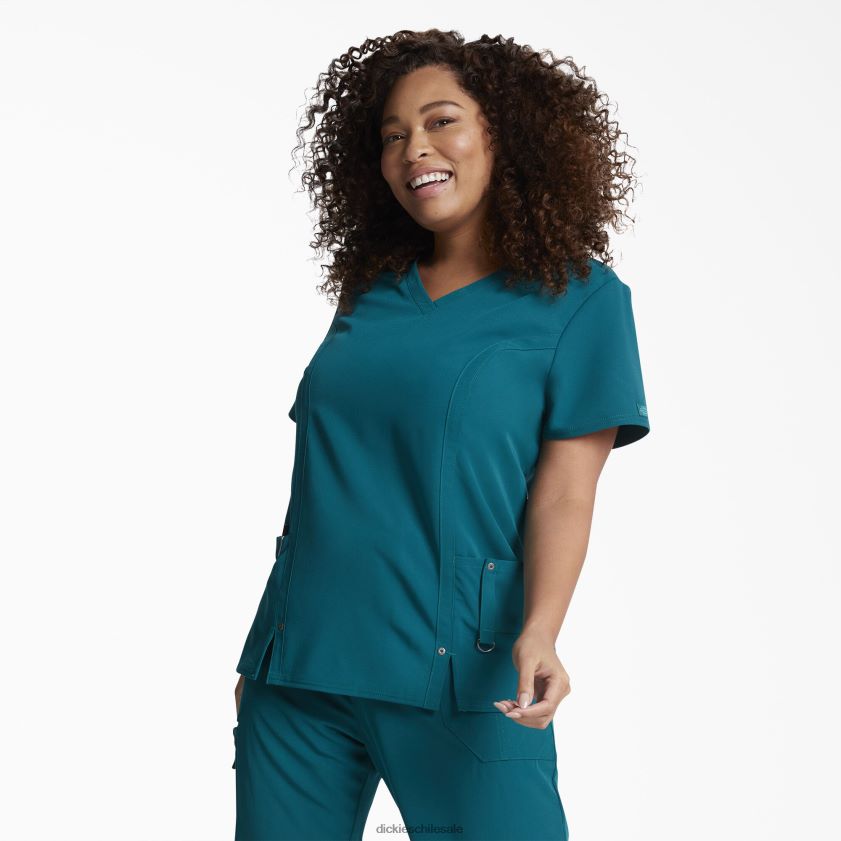 verde cazador (htr) mujer Blusa médica xtreme stretch con cuello en V Dickies vestir X4H0F2468