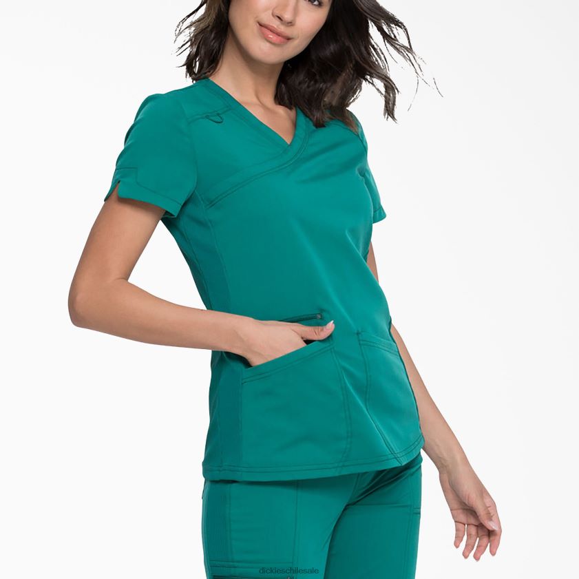 verde cazador (htr) mujer blusa médica balance con efecto cruzado Dickies vestir X4H0F2539
