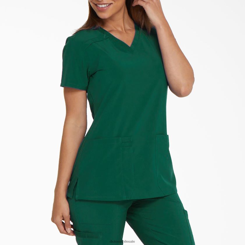 verde cazador (htr) mujer blusa médica eds essentials con cuello en v Dickies vestir X4H0F2453