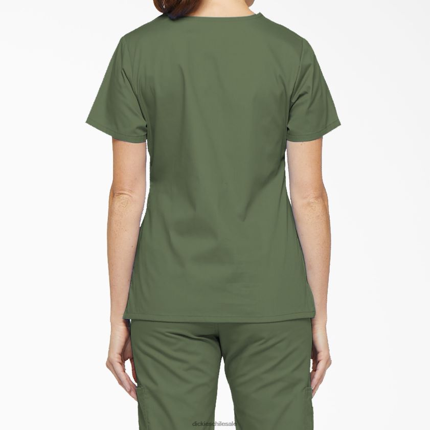verde oliva (oli) mujer blusa médica con efecto cruzado de la firma eds Dickies vestir X4H0F2622