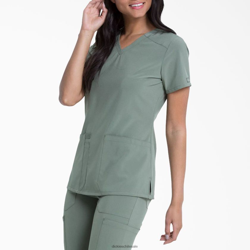 verde oliva (oli) mujer blusa médica eds essentials con cuello en v Dickies vestir X4H0F2455