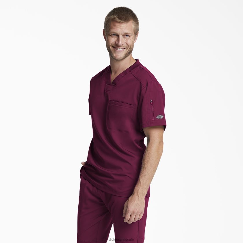 vino (ganar) hombres Blusa médica dynamix con cuello en V y bolsillo con cremallera Dickies vestir X4H0F1256