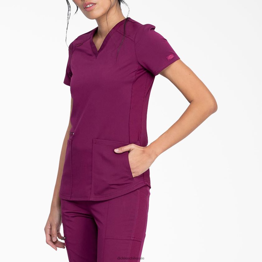 vino (ganar) mujer Blusa médica Balance con cuello en V y bolsillo con cierre Dickies vestir X4H0F2481