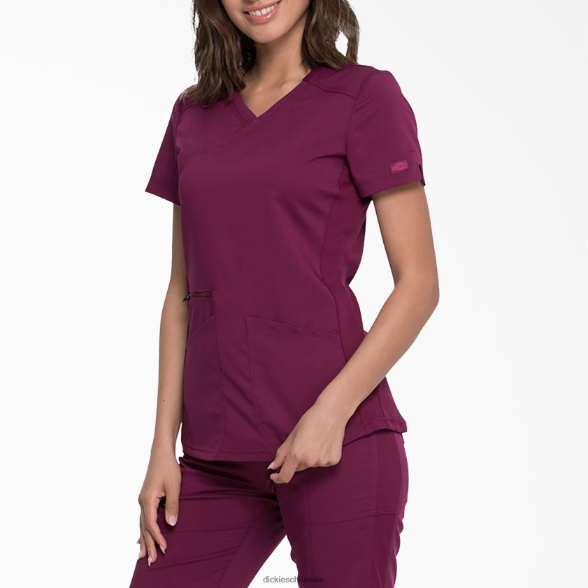 vino (ganar) mujer blusa médica balance con efecto cruzado Dickies vestir X4H0F2543
