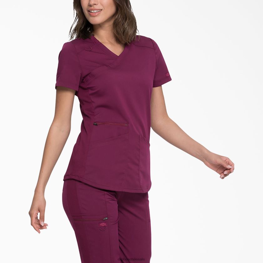 vino (ganar) mujer blusa médica balance con efecto cruzado Dickies vestir X4H0F2543