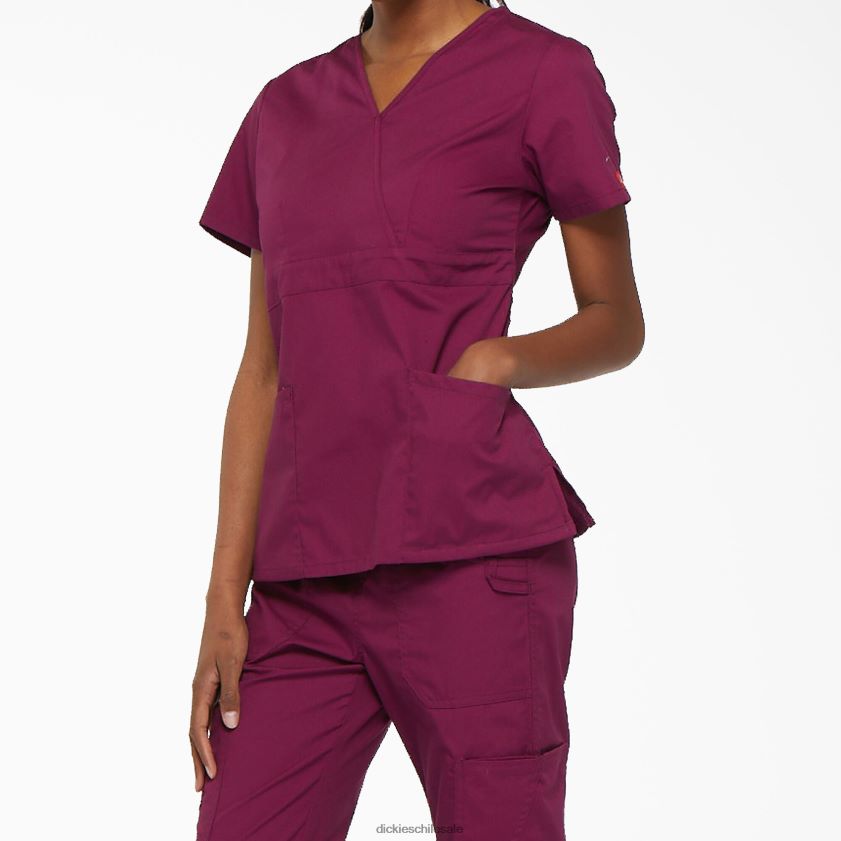 vino (ganar) mujer blusa médica con efecto cruzado de la firma eds Dickies vestir X4H0F2625