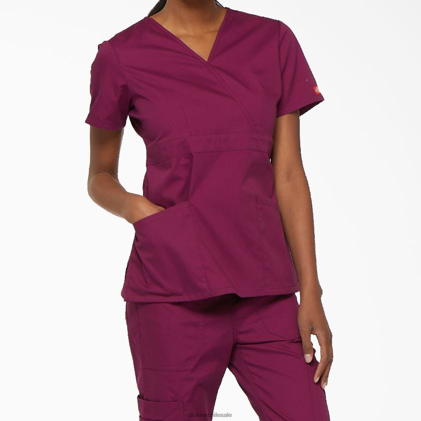 vino (ganar) mujer blusa médica con efecto cruzado de la firma eds Dickies vestir X4H0F2625