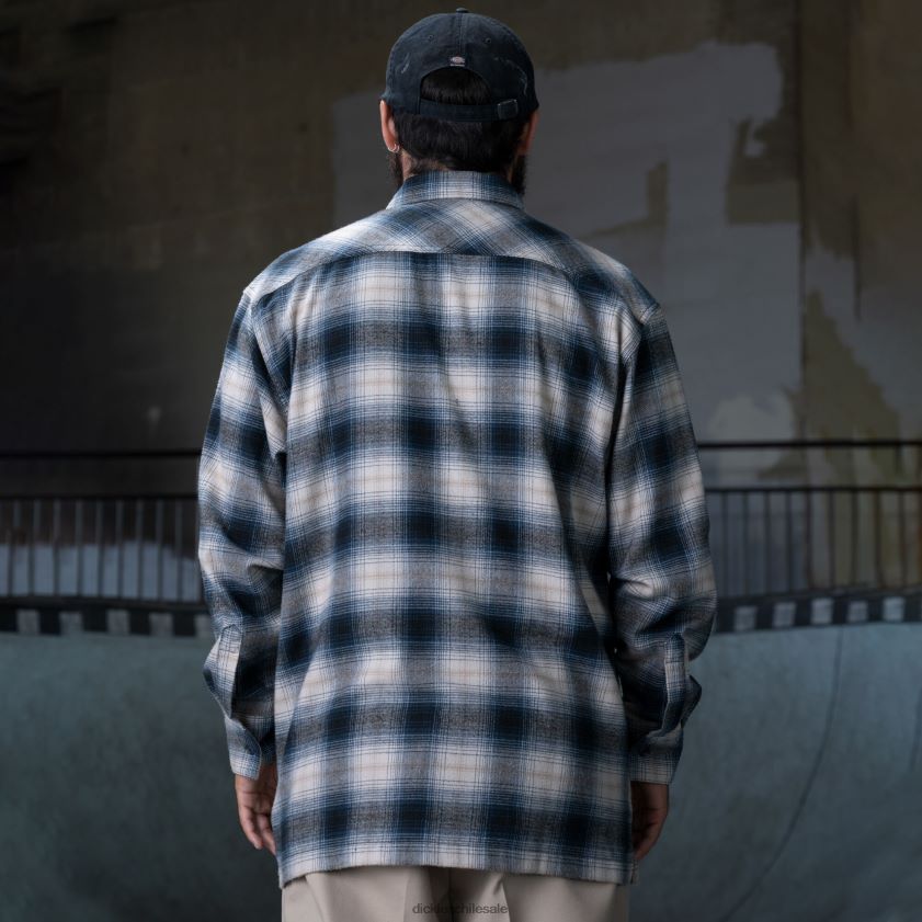 azul ombre a cuadros (ol2) hombres ronnie sandoval camisa de franela cepillada Dickies vestir X4H0F730