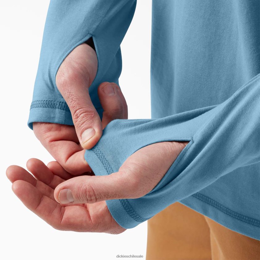 azul polvoriento (dl) hombres playera solar de rendimiento refrescante Dickies vestir X4H0F653