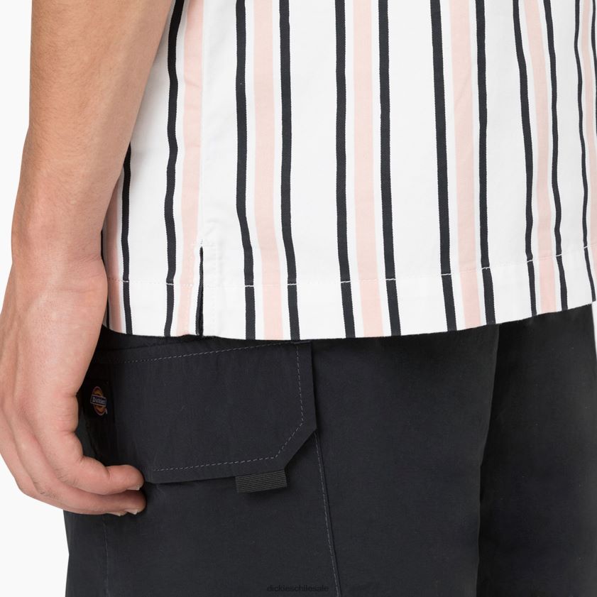 blanco/loto/raya negra (wus) hombres camisa holgada refrescante de skateboarding Dickies vestir X4H0F826