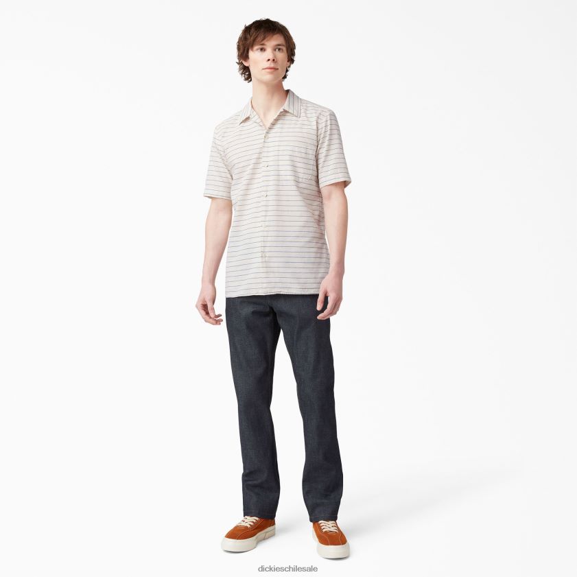 cambray azul enjuagado (rblc) hombres camisa de manga corta a rayas 1922 Dickies vestir X4H0F943