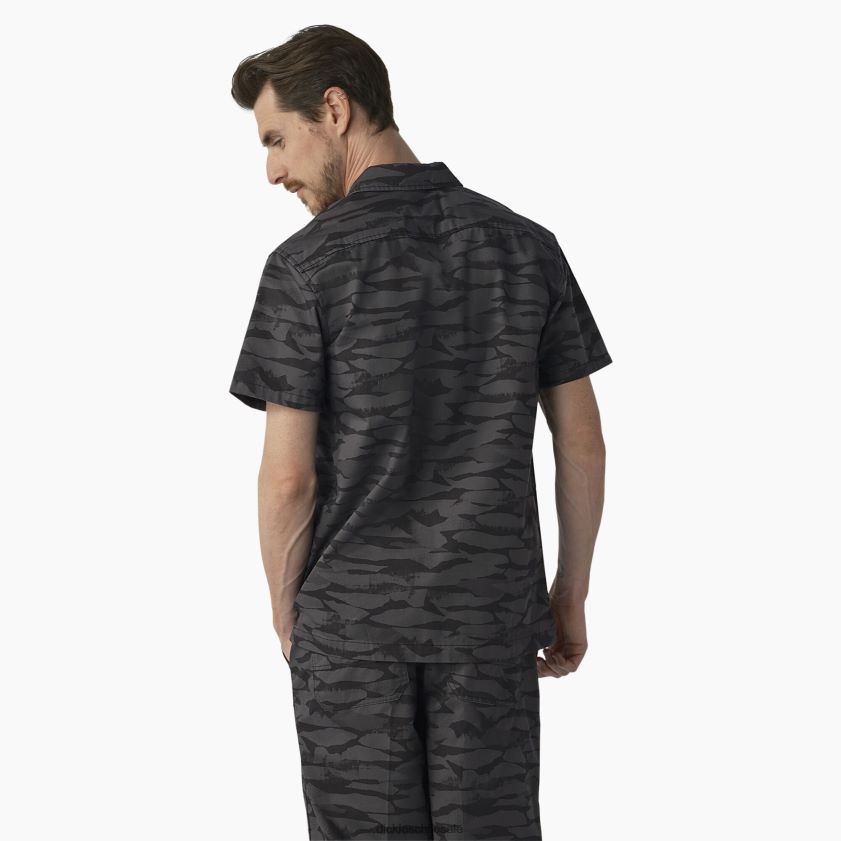 camuflaje de hormigón tonal negro (bnc) hombres camisa holgada refrescante de skateboarding Dickies vestir X4H0F824