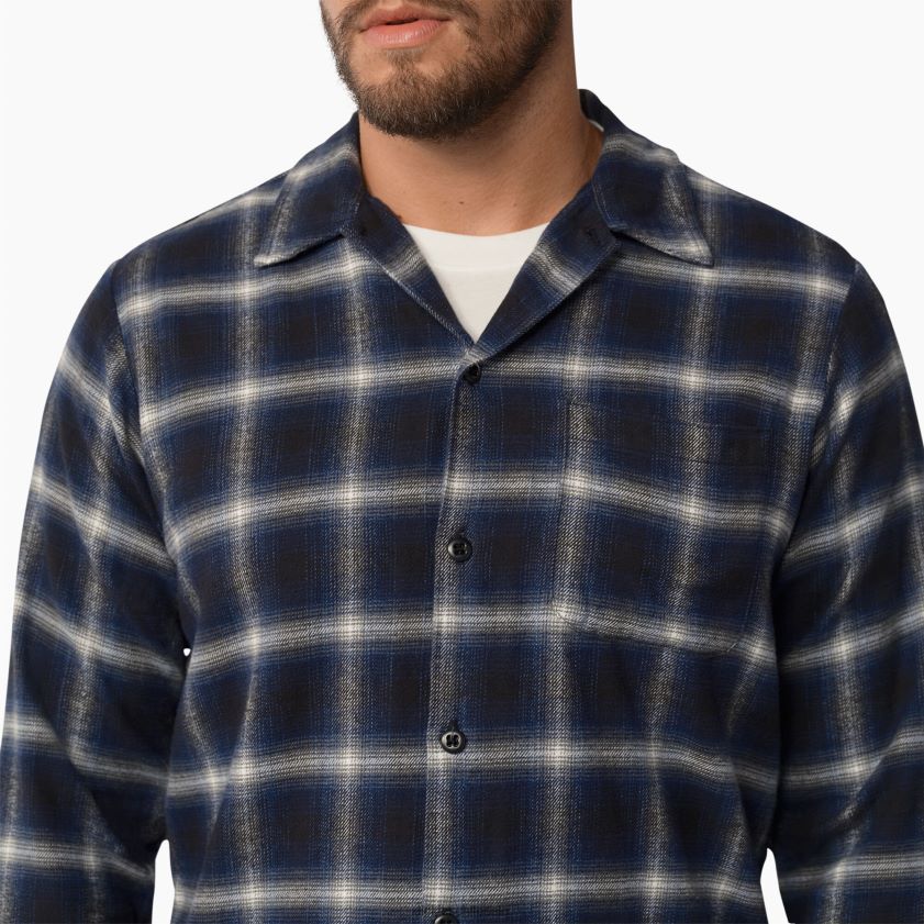 cuadros azules (bp) hombres camisa de manga larga de 1922 Dickies vestir X4H0F932