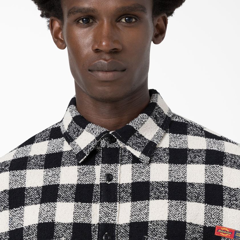 cuadros blancos y negros (awp) hombres camisa de tweed de ceremonia de apertura Dickies vestir X4H0F937