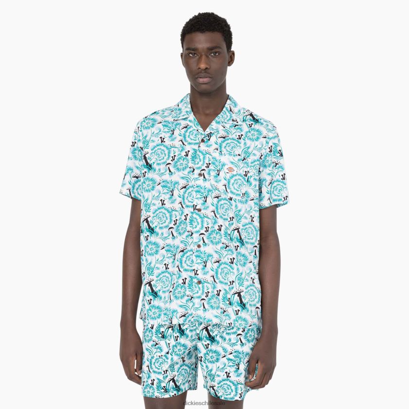 estampado floral azul (gg2) hombres camisa de manga corta roseburg Dickies vestir X4H0F588