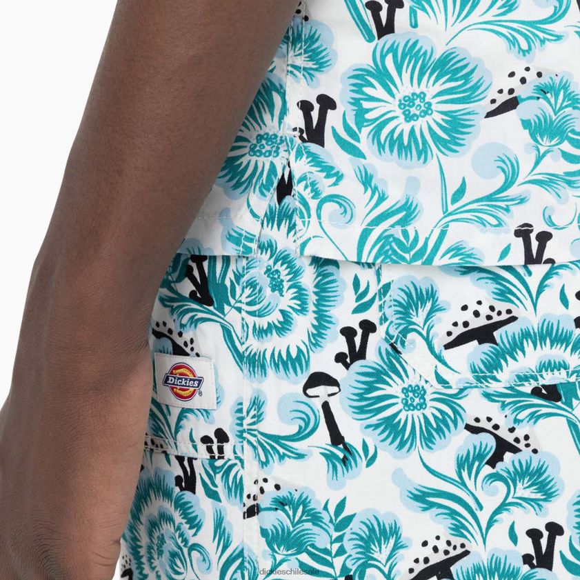 estampado floral azul (gg2) hombres camisa de manga corta roseburg Dickies vestir X4H0F588