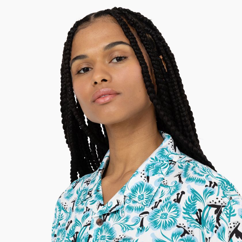estampado floral azul (gg2) mujer camisa de manga corta roseburg Dickies vestir X4H0F1993
