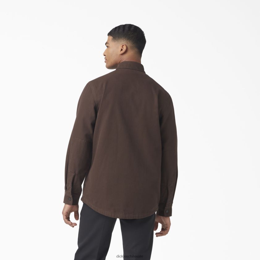 marrón chocolate (cb) hombres camisa de pato con forro de franela de manga larga Dickies vestir X4H0F863