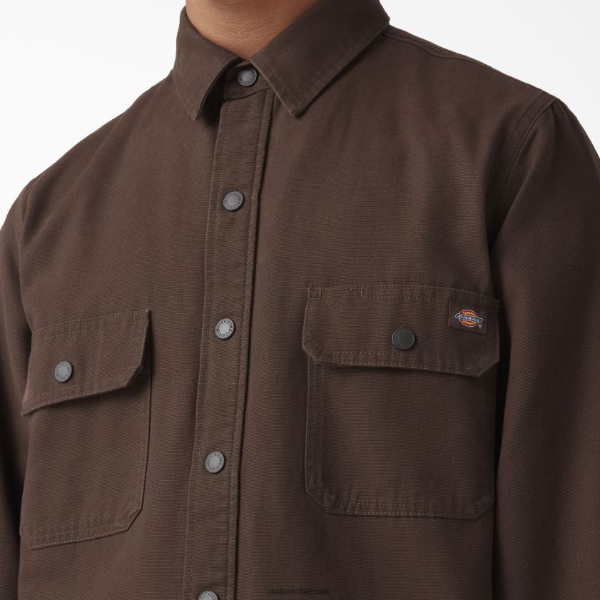 marrón chocolate (cb) hombres camisa de pato con forro de franela de manga larga Dickies vestir X4H0F863