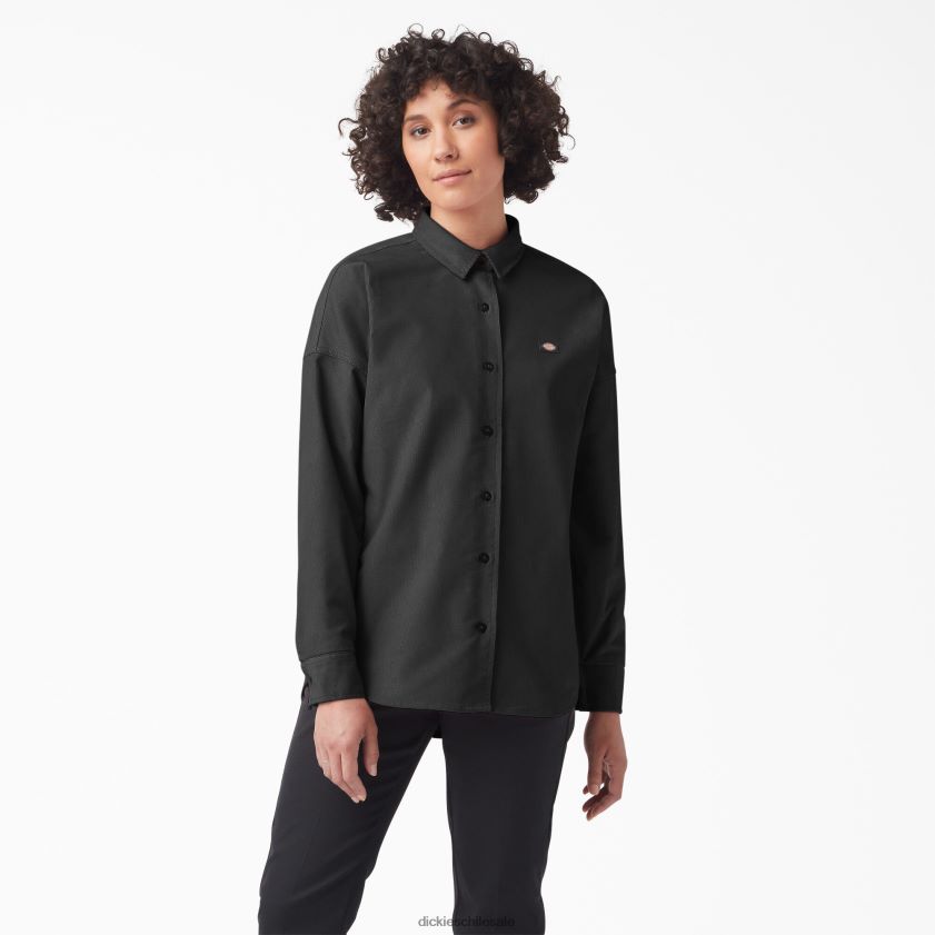 negro (bkx) mujer camisa de pana extragrande halleyville Dickies vestir X4H0F2184