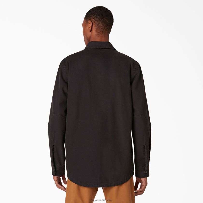 negro enjuagado (rbk) hombres camisa de pato con forro de franela de manga larga Dickies vestir X4H0F866
