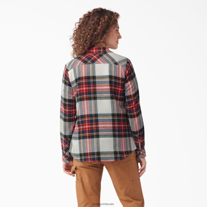 tela escocesa de las tierras altas de lava fundida (b1l) mujer camisa de franela a cuadros de manga larga Dickies vestir X4H0F2206