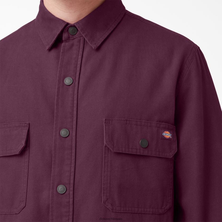 vino de uva (gw9) hombres camisa de pato con forro de franela de manga larga Dickies vestir X4H0F864