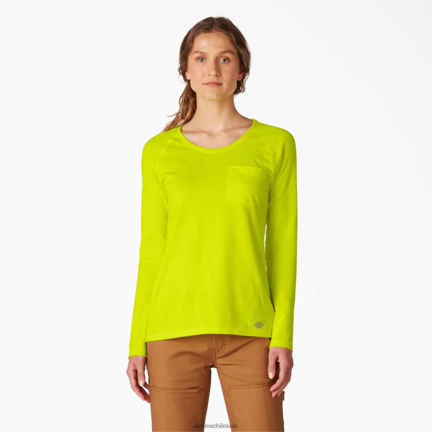 amarillo brillante (bwd) mujer camiseta refrescante de manga larga Dickies vestir X4H0F1629