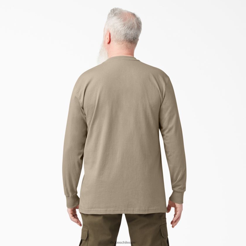arena del desierto (ds) hombres camiseta henley de manga larga de peso pesado Dickies vestir X4H0F696
