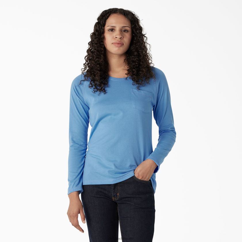 azul celeste (ab2) mujer camiseta refrescante de manga larga Dickies vestir X4H0F1627