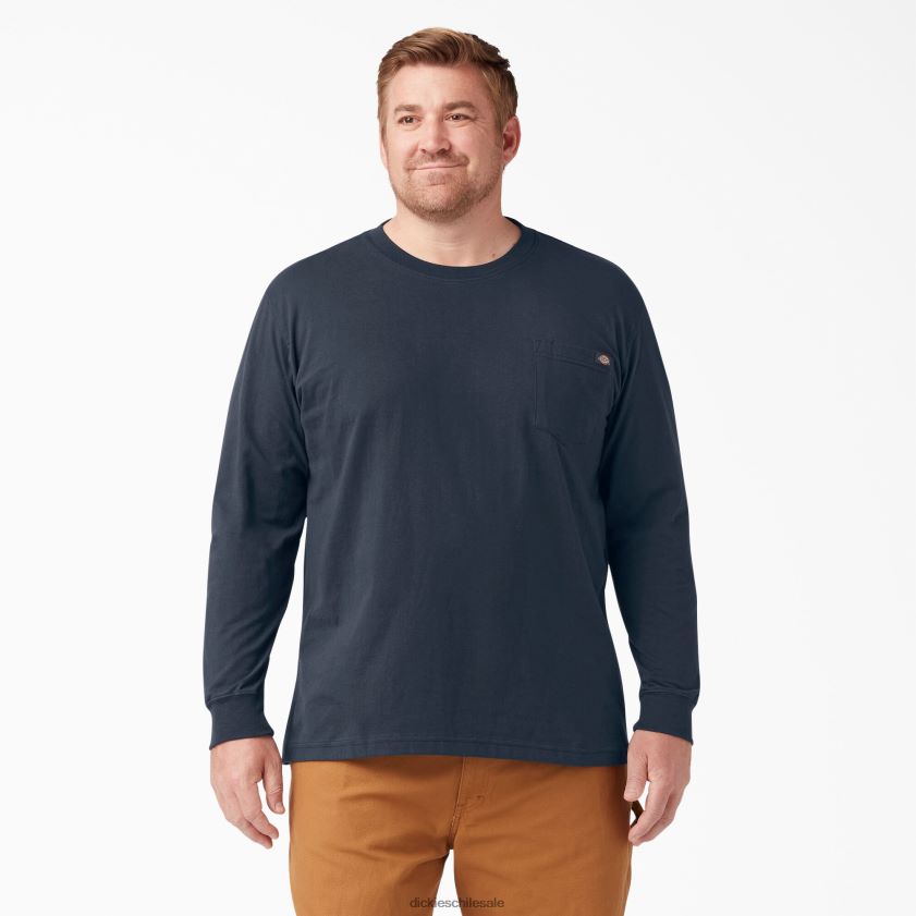 azul marino oscuro (dn) hombres camiseta de manga larga de peso pesado Dickies vestir X4H0F605