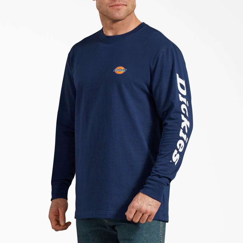 azul profundo (el) hombres camiseta gráfica de manga larga Dickies vestir X4H0F766