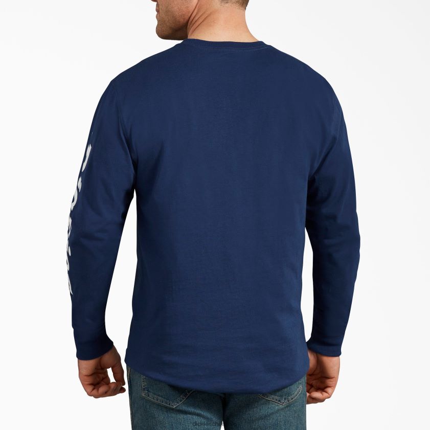 azul profundo (el) hombres camiseta gráfica de manga larga Dickies vestir X4H0F766