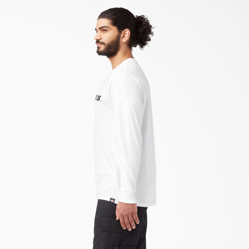 blanco (ah) hombres playera de manga larga con gráfico de icono de ajuste regular Dickies vestir X4H0F948