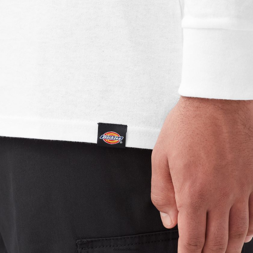 blanco (ah) hombres playera de manga larga con gráfico de icono de ajuste regular Dickies vestir X4H0F948