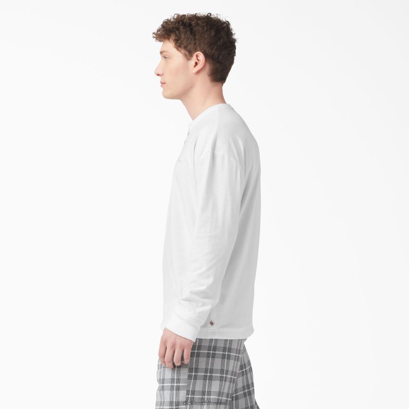 blanco (wh) hombres camiseta henley de manga larga Dickies vestir X4H0F810