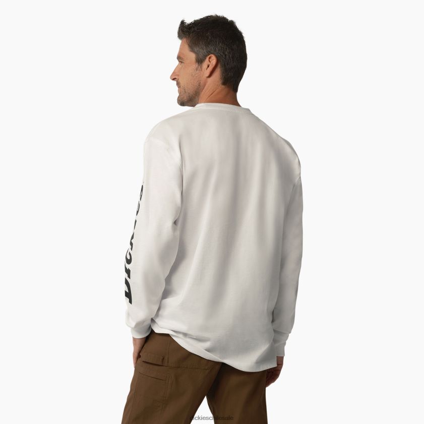 blanco (wh) hombres playera de manga larga con logo pesado Dickies vestir X4H0F872